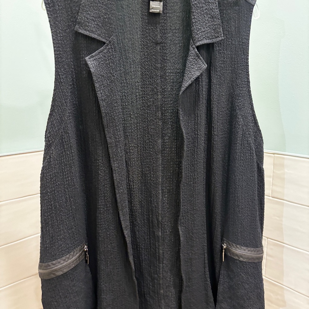 Ali Miles Gray Boxy Notched Collar Tunic